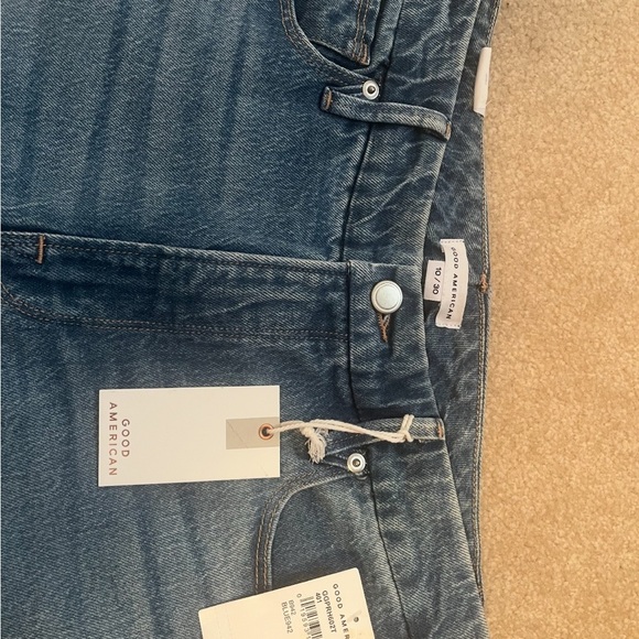 Good American Good Girlfriend Jeans – Size 10/30 – Blue Raw Hem - Picture 5 of 5